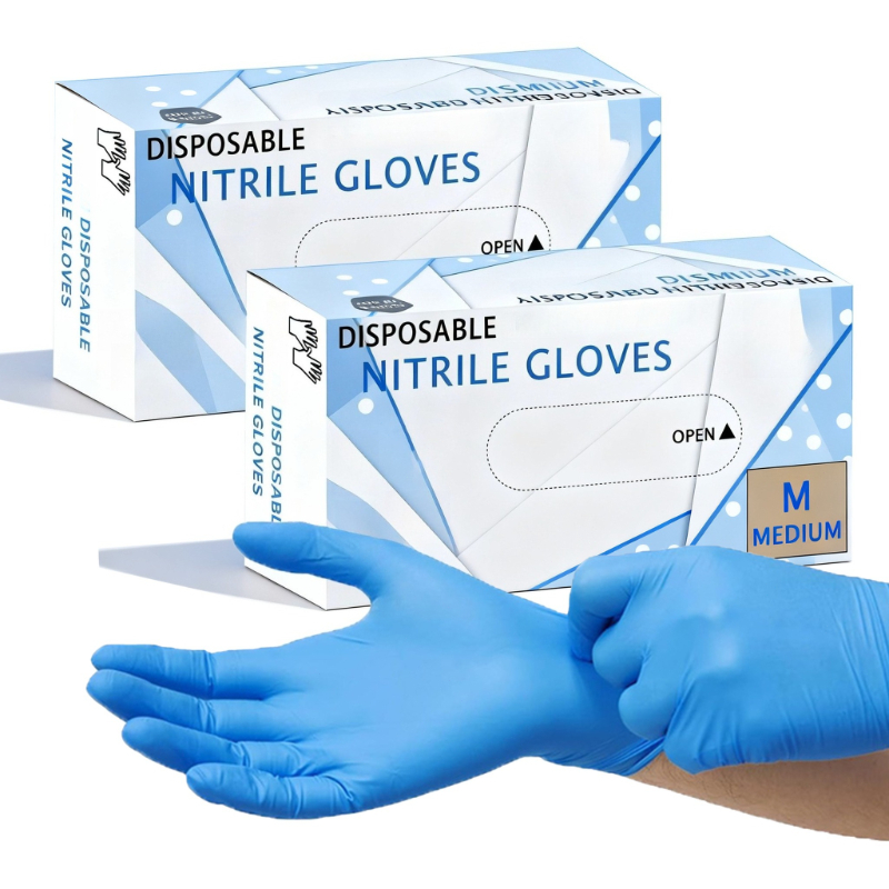 Medical Gloves - 10-100 قطعة قفازات النتريل الزرقاء المتاح