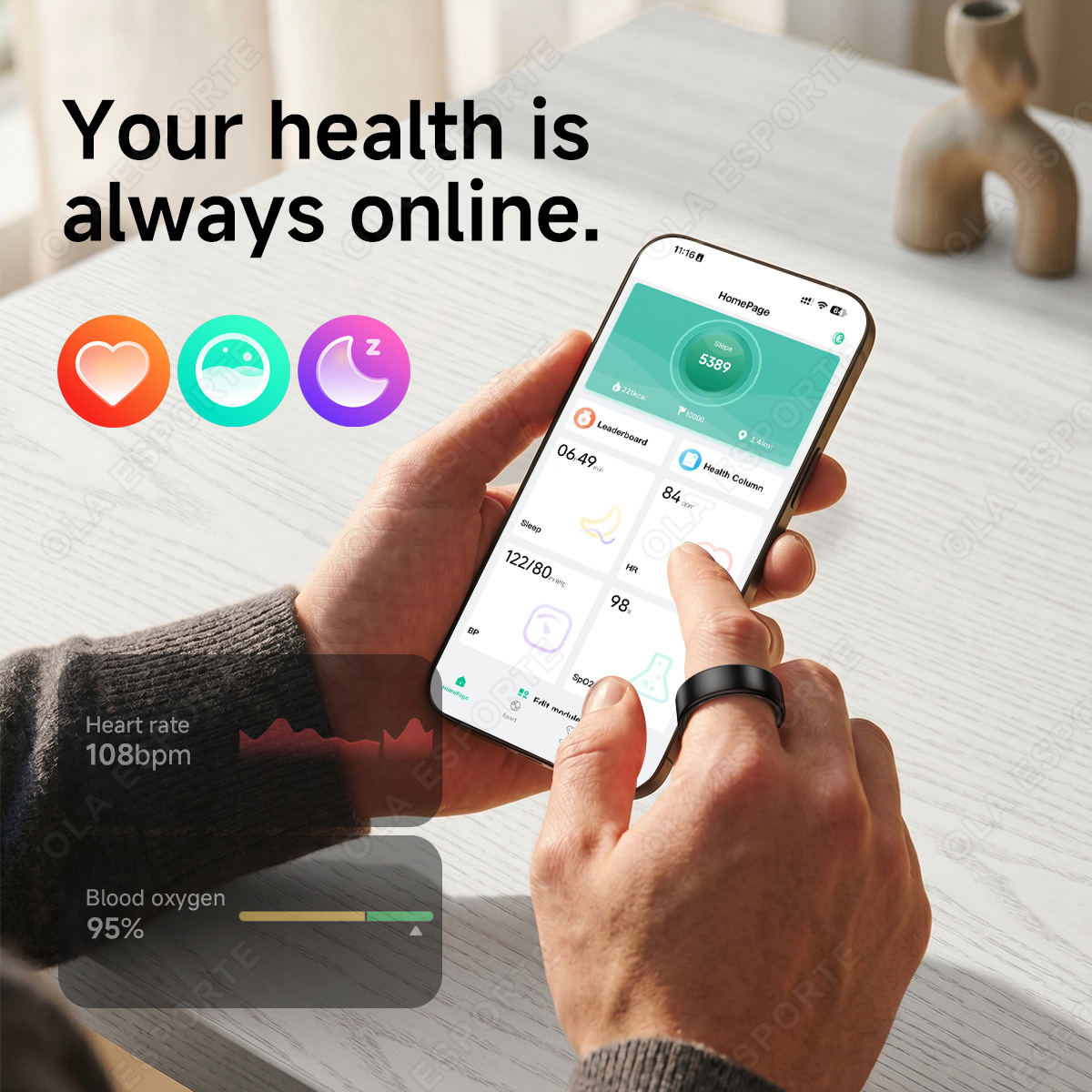 خاتم ذكي للرياضات الخارجية لمر - مراجعة Blood Pressure Monitor وسعره